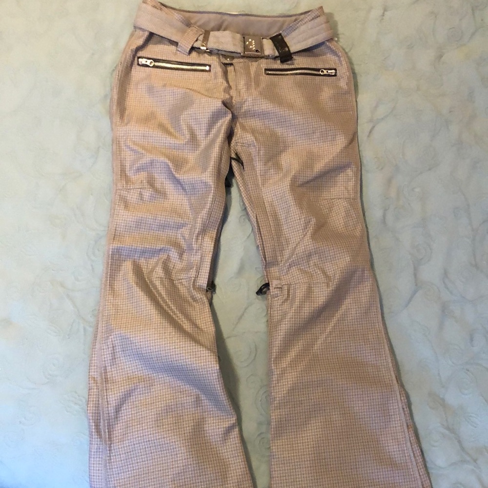 Holden Pink Tan Check Ski Pants
